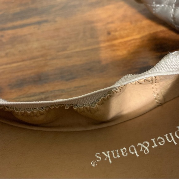 Size 8 Christopher & Banks Silver Quilted Scrunch Flats - Picture 9 of 10